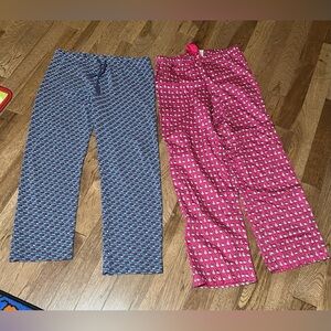 Bundle of 2 Vineyard Vine Christmas Holiday Pajama Bottoms XS/ Medium